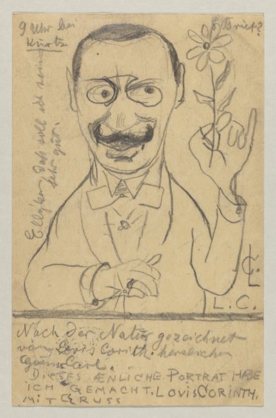 Lovis Corinth para Miss Elly Franke: cartão postal, carimbado em 28 de agosto de 1897 de Lovis Corinth