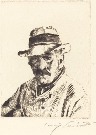 Auto-retrato num chapéu de palha Auto-retrato num chapéu de palha, 1913. de Lovis Corinth