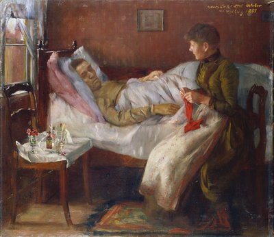 O pai do artista no seu leito de doente de Lovis Corinth