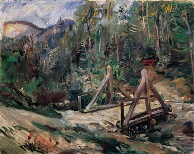 Paisagem tirolesa com ponte de Lovis Corinth