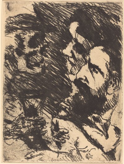 Tod bei Strucks Death Visits the Strucks, 1921 publicado em 1922. de Lovis Corinth