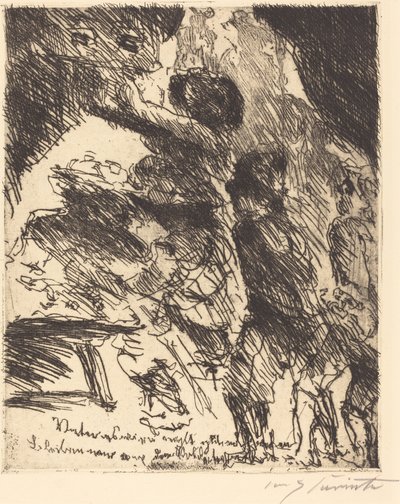 Pai, não vai correr bem, vamos ficar longe da pilha de soldados..., 1923. de Lovis Corinth