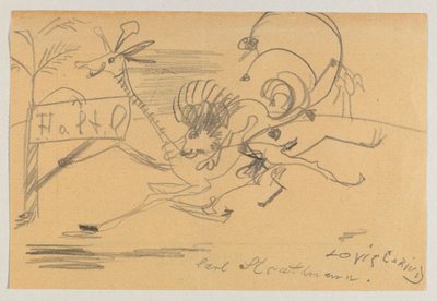 Desenho em papel impresso de Corinto a Strathmann de Lovis Corinth
