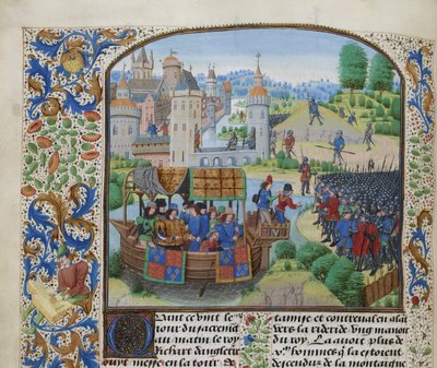 Ricardo II encontra os rebeldes em 14 de junho de 1381, ca 1470-1475. de Loyset Liedet