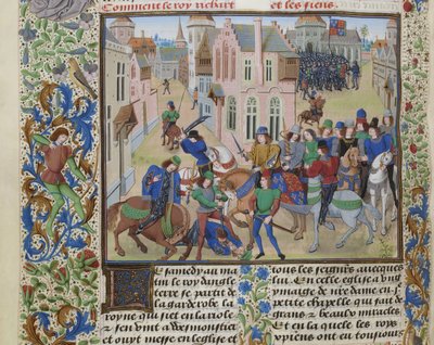 A morte de Wat Tyler, ca 1470-1475. de Loyset Liedet