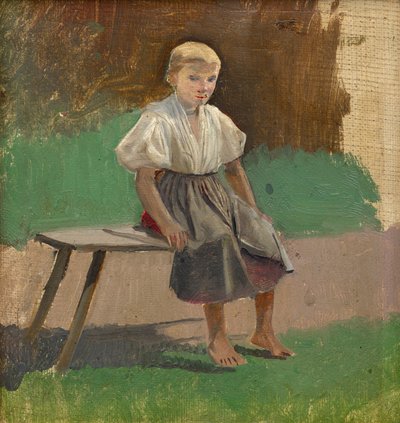 Estudo de uma camponesa sentada de Laszlo Mednyanszky
