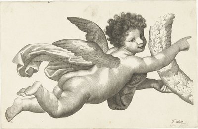 Putto flutuante com coroa de Lubertus Teunis van Deth