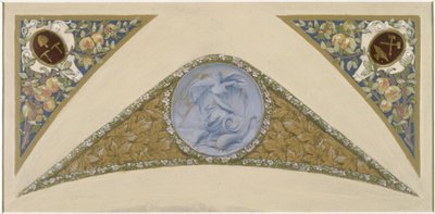 Esboço para a Escadaria do Festival na Câmara Municipal de Paris: Poisson, entre 1888 e 1898 (óleo) de Luc Oliver Merson