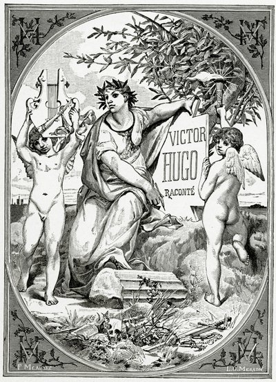 Victor Hugo narrado por uma testemunha de sua vida, século XIX (gravura bw) de Luc Oliver Merson