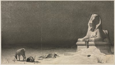 O resto da fuga para o Egito, esboço de uma esfinge [] verso, c. 1879-80. de Luc Olivier Merson
