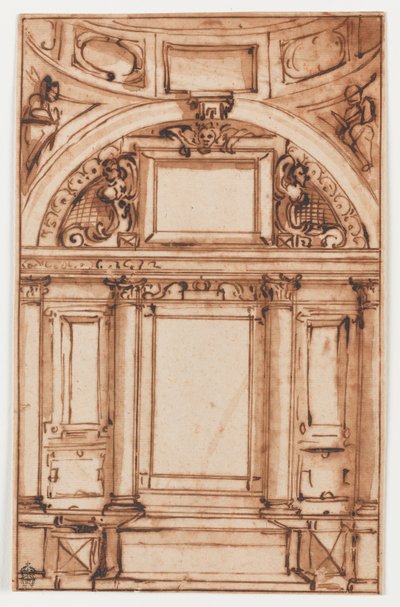 Um estudo arquitetónico de Luca Cambiaso