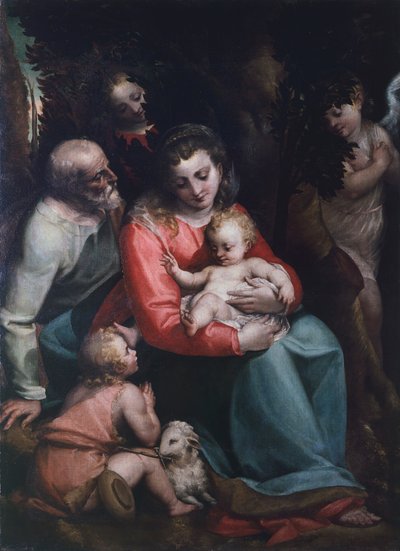Madona com Criança e Santos, de Luca Cambiaso (1527-1585) de Luca Cambiaso