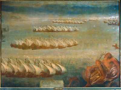 A batalha naval de Lepanto, em 1571, na qual a frota imperial de Don Juan d