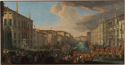 Regata no Grande Canal em homenagem a Frederico IV da Dinamarca de Luca Carlevarijs