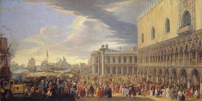 A Chegada do Conde de Manchester a Veneza, 1707-1710. de Luca Carlevarijs