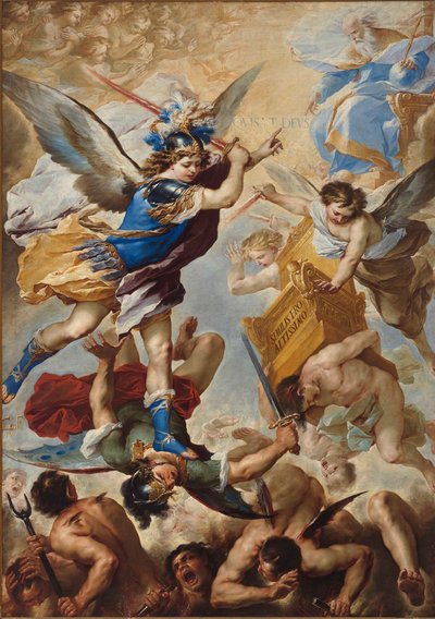 Arcanjo Miguel derrota os anjos rebeldes, 1657. de Luca Giordano