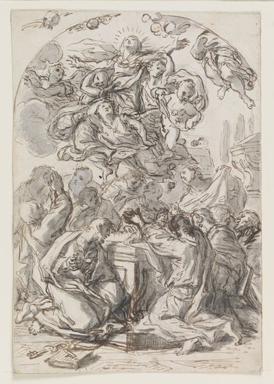 Assunção da Virgem; verso: Cabeça de mulher e criança de Luca Giordano