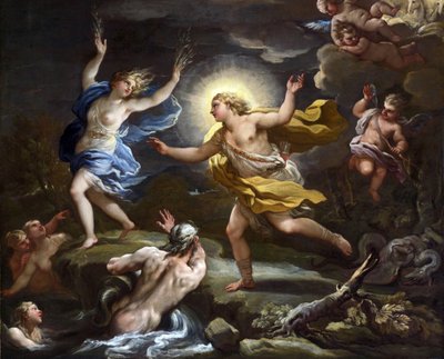 Barroco : Apollo e Daphne par Giordano, Luca (1632-1705). Óleo sobre tela de Luca Giordano