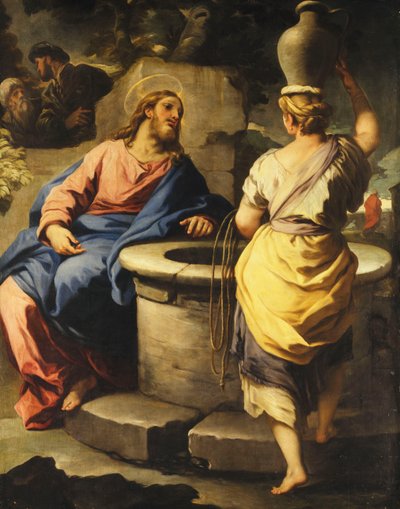Cristo e a mulher de Samaria no poço, c.1697 de Luca Giordano