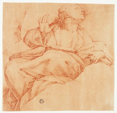 Evangelista olhando para cima de Luca Giordano