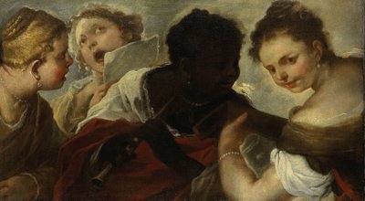 Quatro mulheres a fazer música de Luca Giordano
