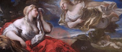 Hagar e Ismael no Deserto c.1696 (óleo sobre tela) de Luca Giordano