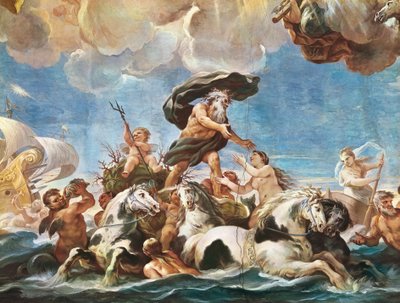 Neptuno, detalhe (fresco) de Luca Giordano