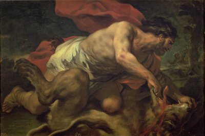 Sansão e o Leão de Luca Giordano