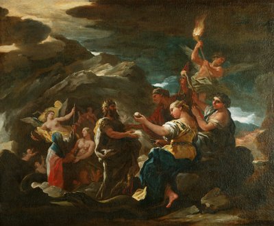 A Caverna da Eternidade, c.1685 (óleo sobre tela) de Luca Giordano