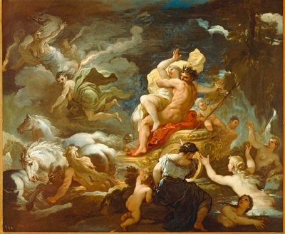 A violação de Prosérpina por Hades. Prosérpina é filha de Zeus e Deméter e, como esposa de Hades, reina sobre os ... de Luca Giordano