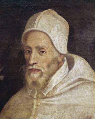 Retrato do Papa Paulo III (1468-1549), pintura de Luca Longhi (1507-1580) de Luca Longhi
