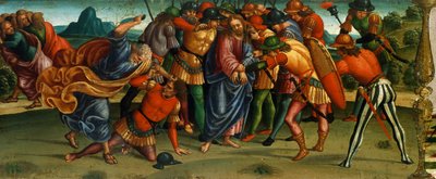 Captura de Cristo, detalhe de predella de Lamentação sobre Cristo Morto por Luca Signorelli (1441-50 - 1523), tempera sobre madeira, 270x240 cm de Luca Signorelli