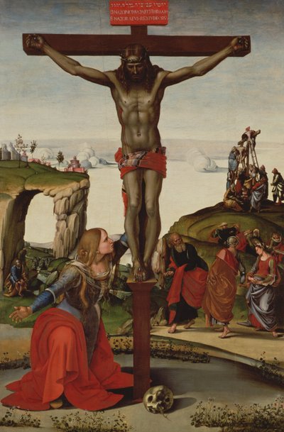 Cristo na cruz com Maria Madalena de Luca Signorelli
