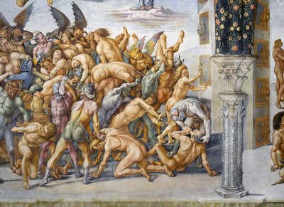 Malditos no inferno, do ciclo de afrescos do Juízo Final de Luca Signorelli