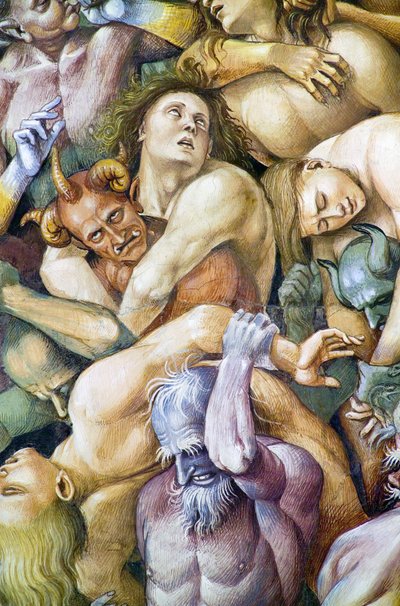 Malditos no inferno, do ciclo de afrescos do Juízo Final de Luca Signorelli