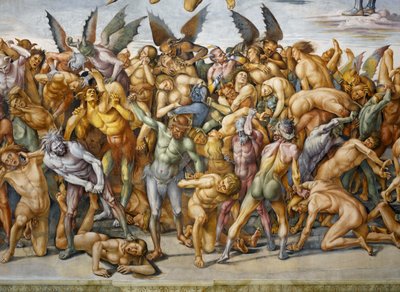Malditos no inferno, do ciclo de afrescos do Juízo Final de Luca Signorelli