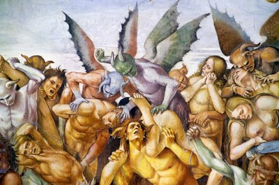 Malditos no inferno, do ciclo de afrescos do Juízo Final de Luca Signorelli