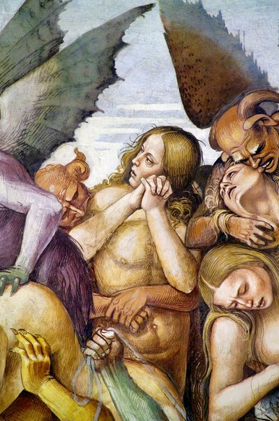 Malditos no inferno, do ciclo de afrescos do Juízo Final de Luca Signorelli