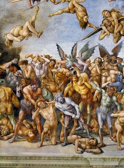 Malditos no inferno, do ciclo de afrescos do Juízo Final de Luca Signorelli