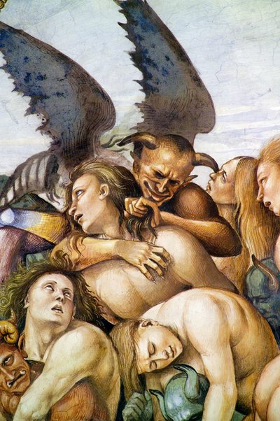 Malditos no inferno, do ciclo de afrescos do Juízo Final de Luca Signorelli