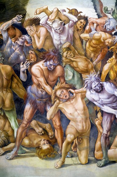 Malditos no inferno, do ciclo de afrescos do Juízo Final de Luca Signorelli