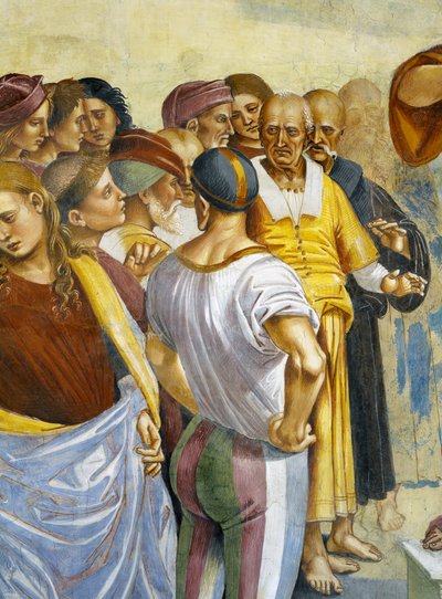 Sermão e Ações do Anticristo do Ciclo do Juízo Final (detalhe) de Luca Signorelli