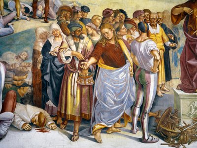 Sermão e Actos do Anticristo do Ciclo do Juízo Final (detalhe) de Luca Signorelli