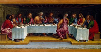 Histórias de Cristo, a Última Ceia, de Luca Signorelli (ca. 1445-1523), pintura. de Luca Signorelli
