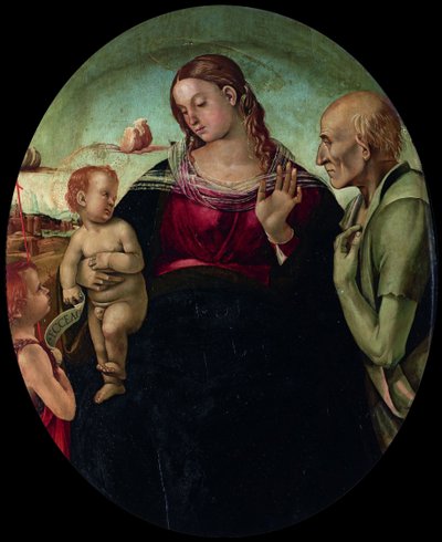 A Madona e o Menino com São João e São Jerônimo, 1491. de Luca Signorelli