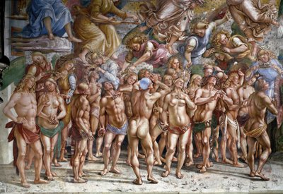 O último julgamento: os eleitos. Detalhe (fresco de Luca Signorelli