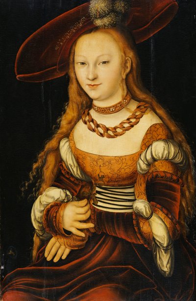 Retrato de uma jovem senhora, c.1350 de Lucas Cranach