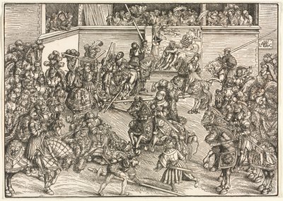 O segundo torneio com a tapeçaria de Sampson e o leão de Lucas Cranach
