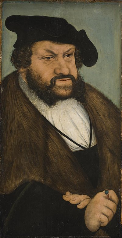 Retrato do Eleitor João, o Firme da Saxônia (1468-1532) de Lucas Cranach d.Æ.