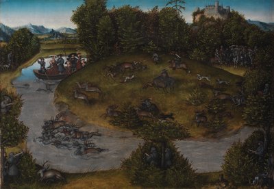 A caça ao veado do eleitor Frederico, o Sábio (1463-1525) da Saxônia de Lucas Cranach d.Æ.